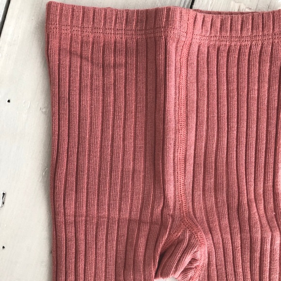 🌸 Pink Ribbed Cotton Leggings trendy and CUTE!! - Picture 7 of 8
